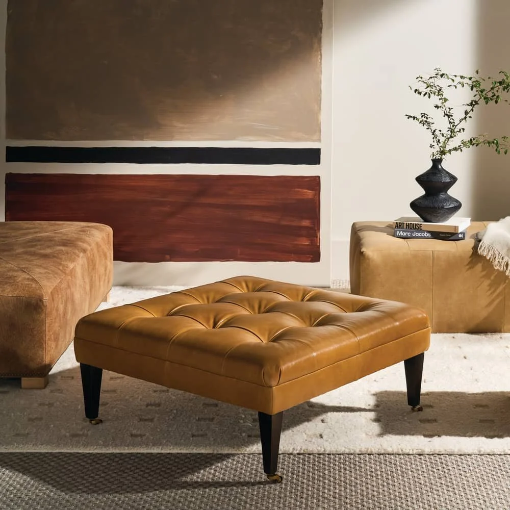 Leather Ottoman | Custom Made
