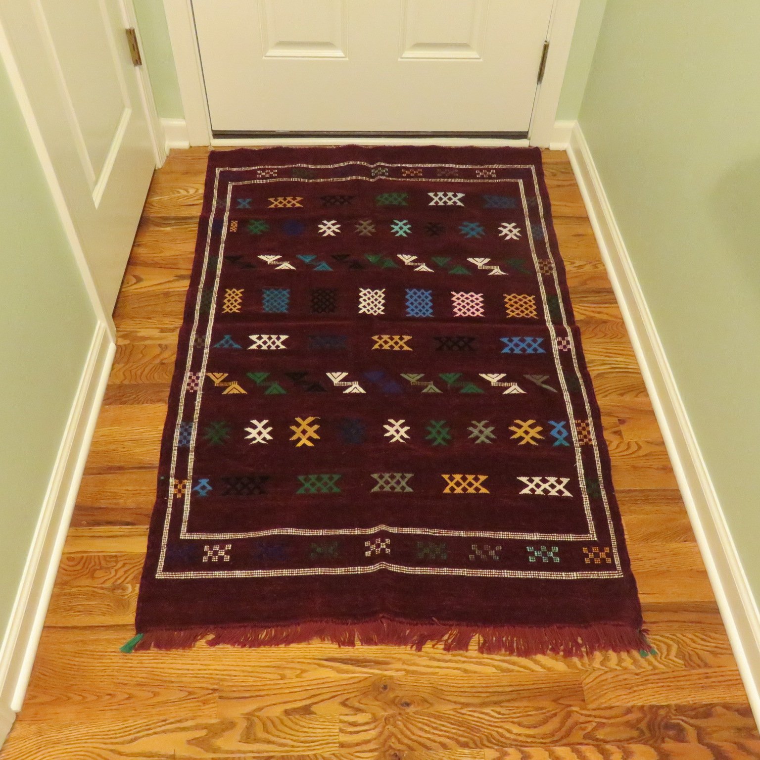 Burgundy Synthetic Blend Rug