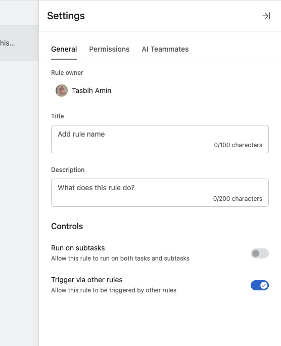 Asana Rule Activity.