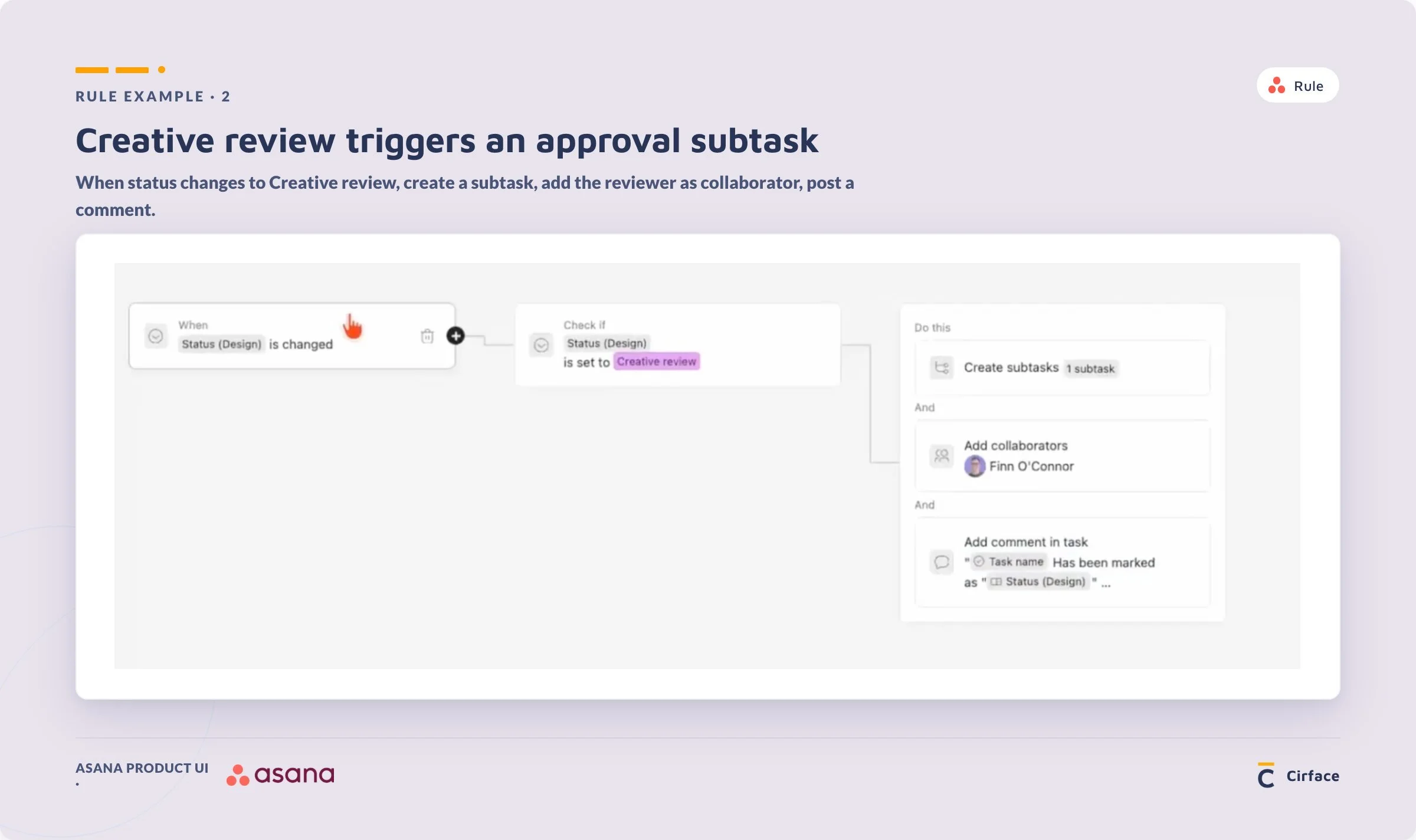 rule 2 - creative review triggers an approval task