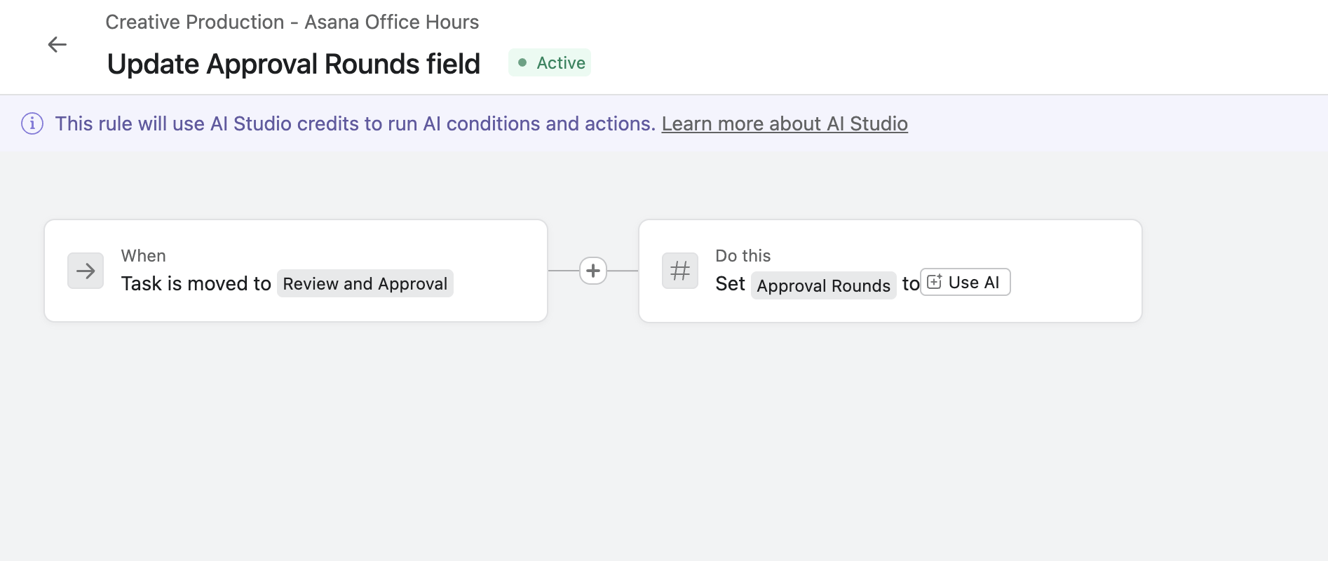 Update approval rounds field in Asana Rules