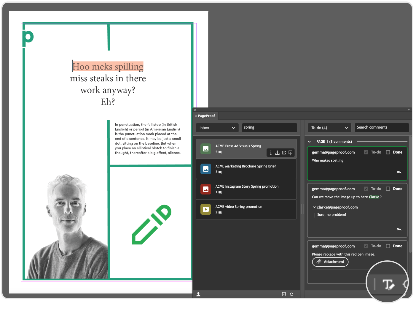 Adobe indesign plugin integration with  PageProof