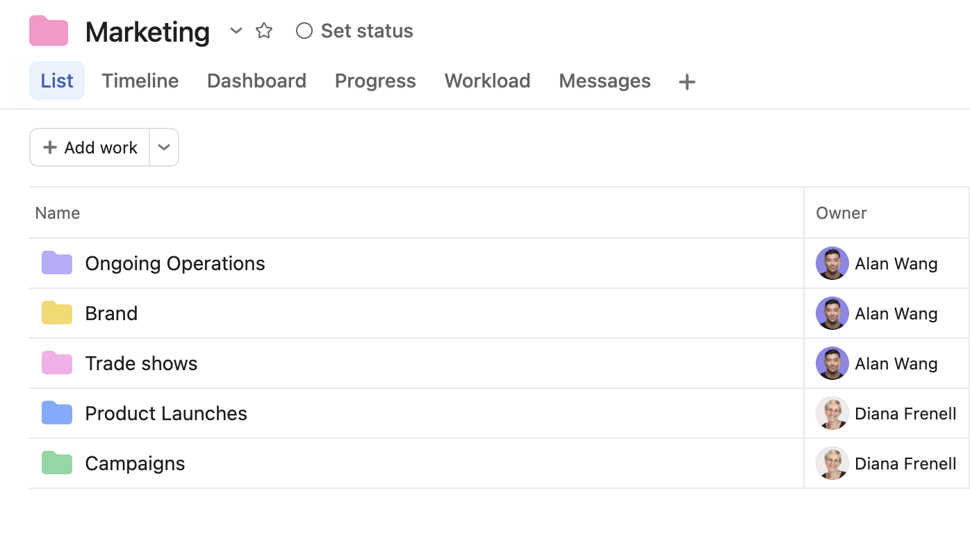 asana nested portfolios