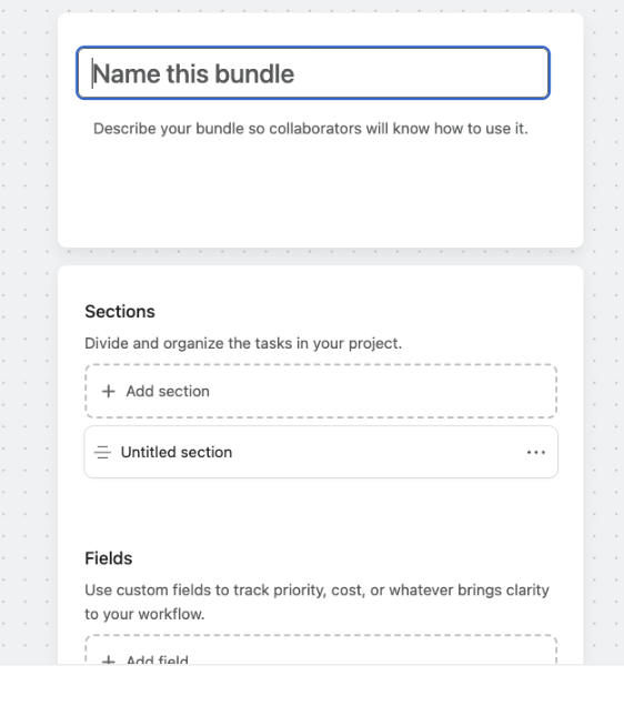 How to create Asana bundles
