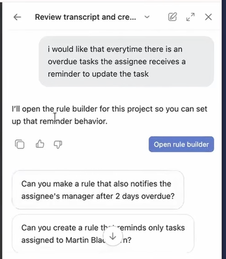 Asana automation builder opened from Dash with a rule that reminds assignees about overdue tasks