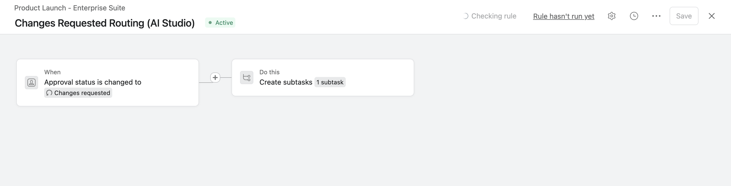 Approval workflow routing logic using AI Studio.