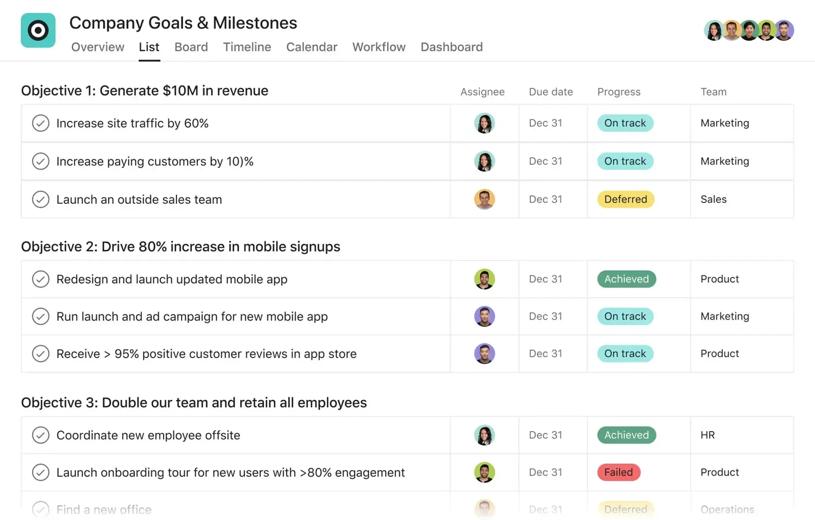 Cirface helps in migrating teams from other tools to Asana
