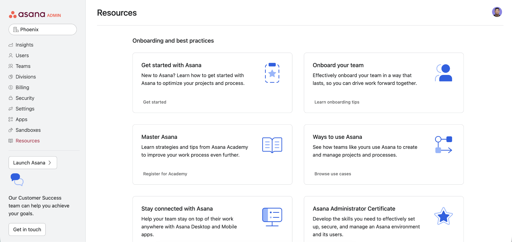 Asana Admin Console Resources
