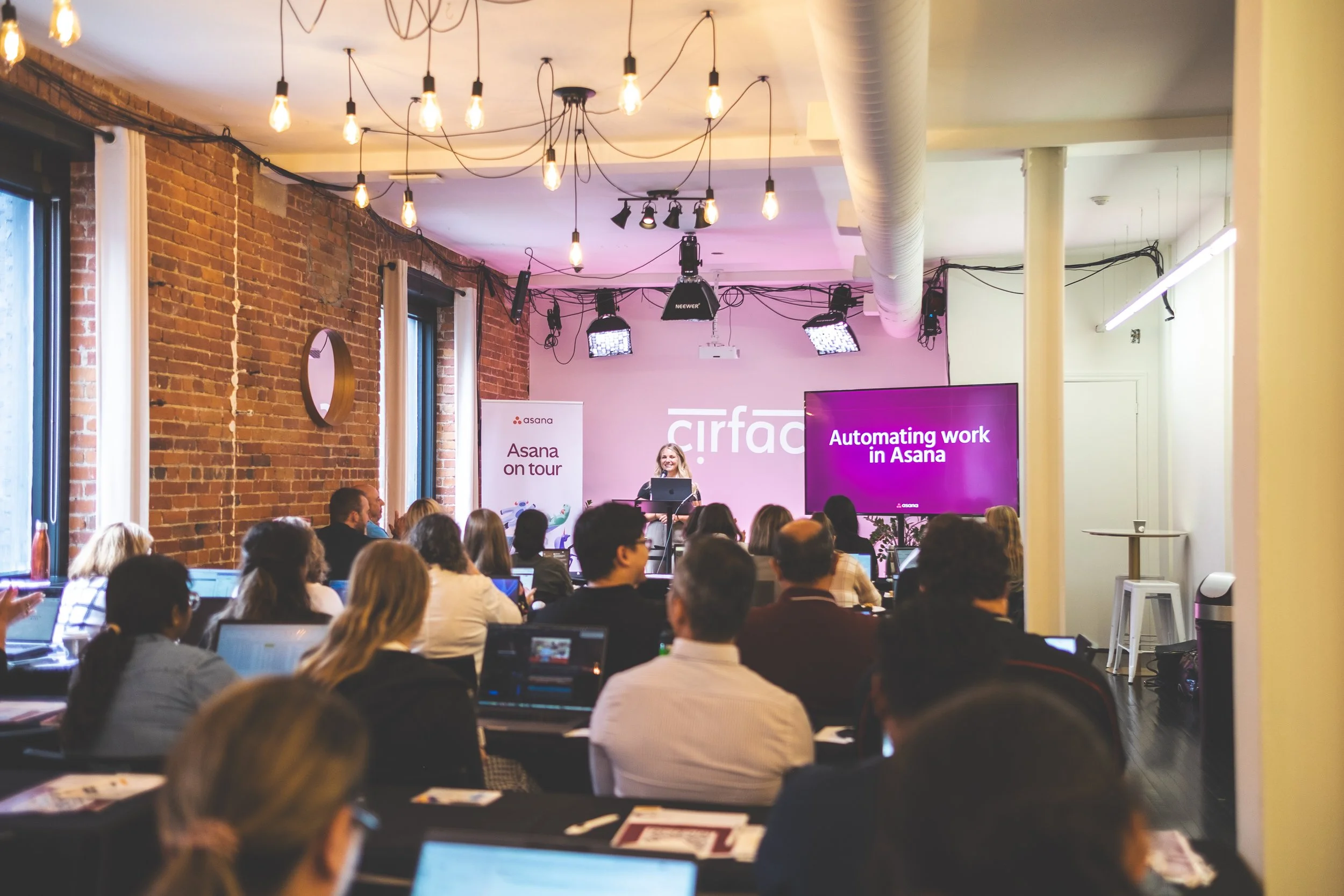 Maggie from Cirface delivering workshop on automation during Asana On Tour Toronto 2025