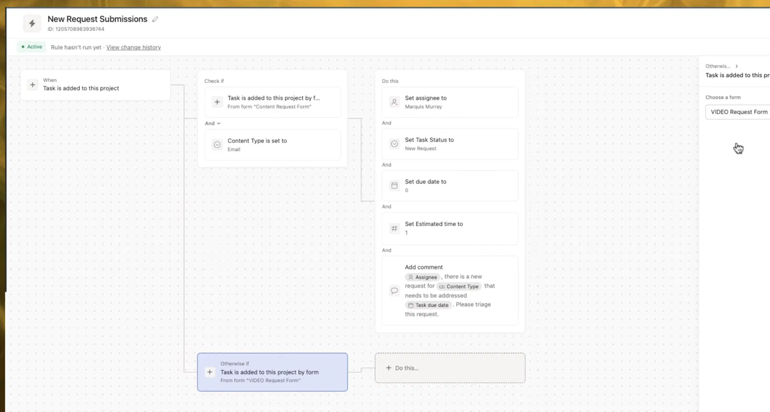 Asana request submissions