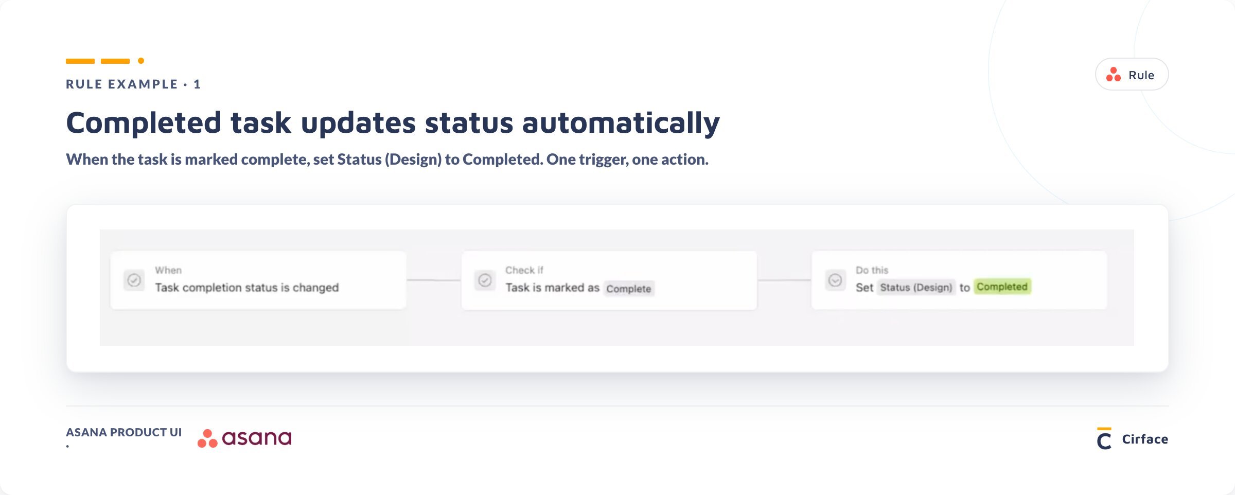 Asana rule example one - create task updates