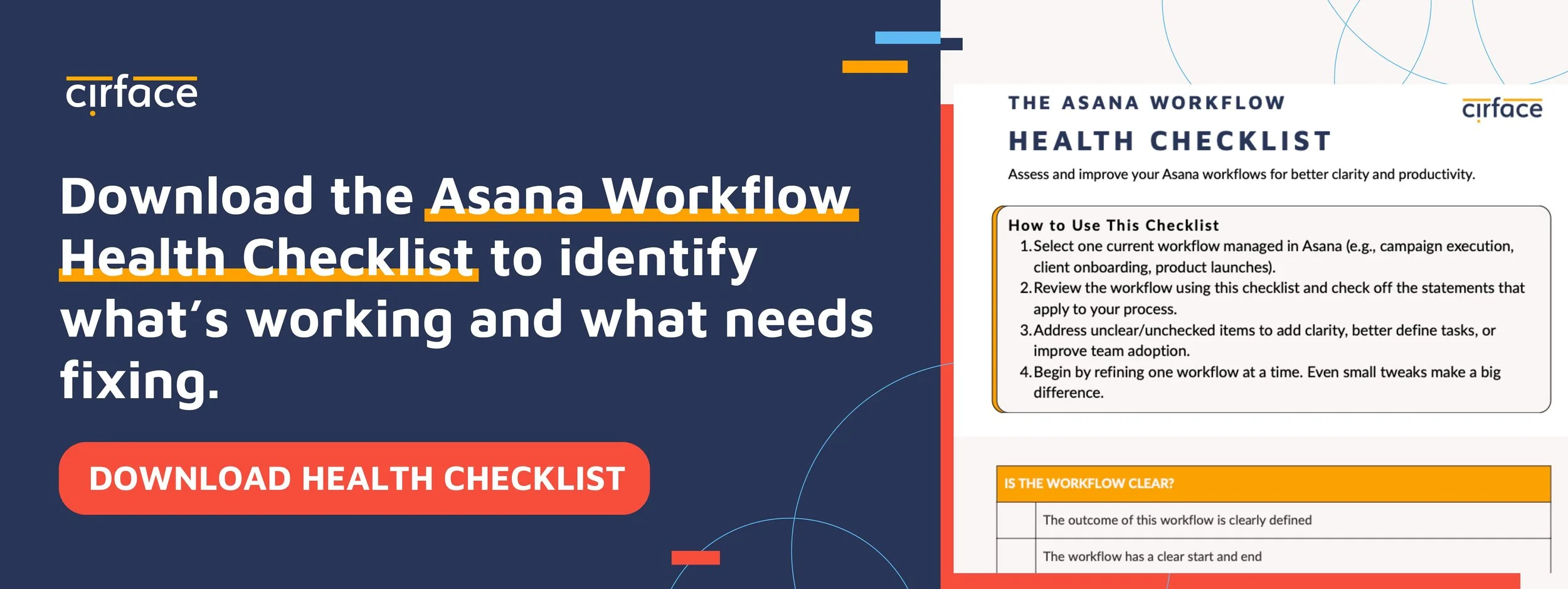 Asana Workflow Health checklist