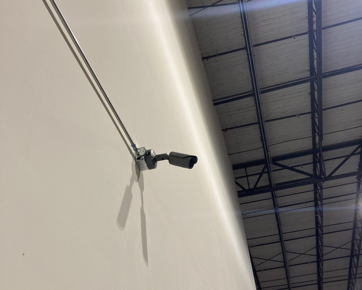 A Hanwha Bullet Camera in a Warehouse
