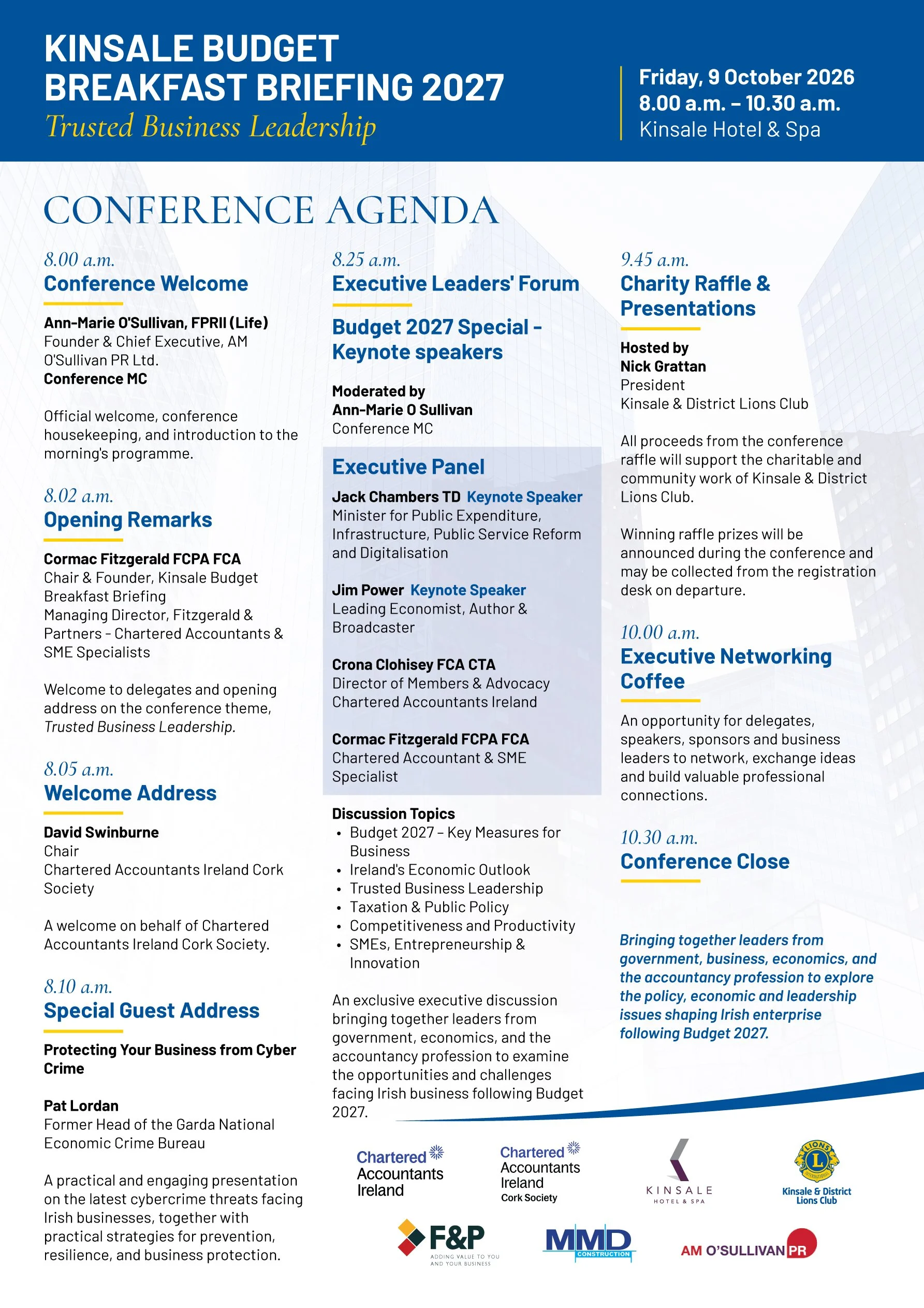 Kinsale Budget Breakfast Briefing 2027