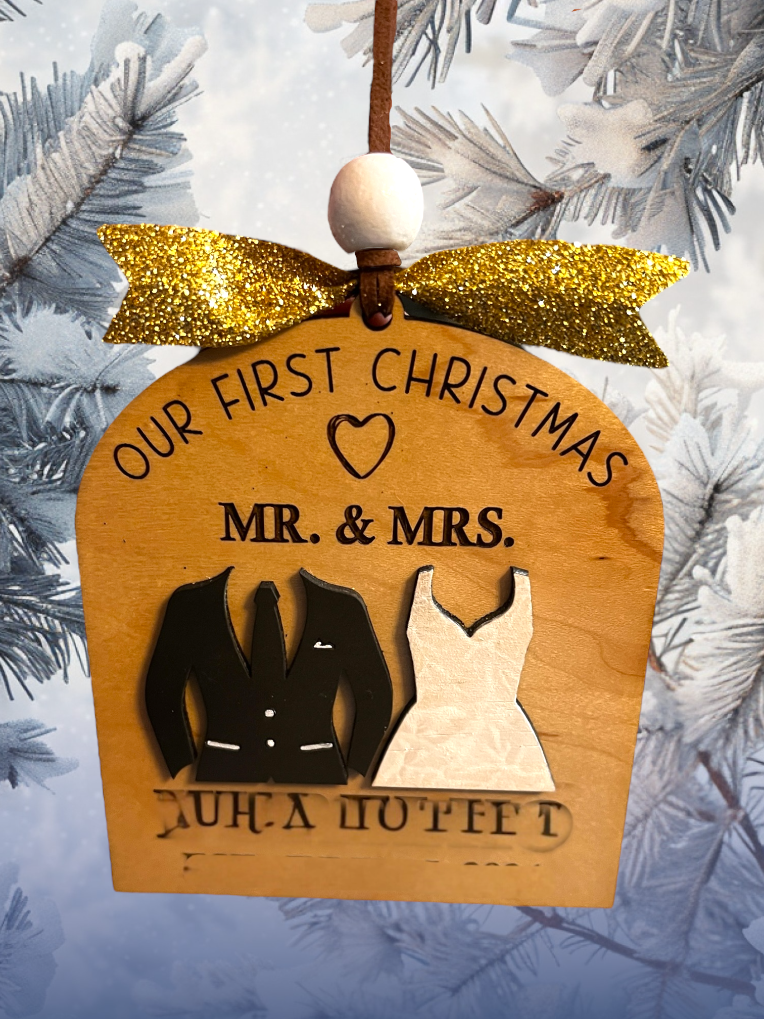 Custom First Christmas Mr & Mrs. Ornament