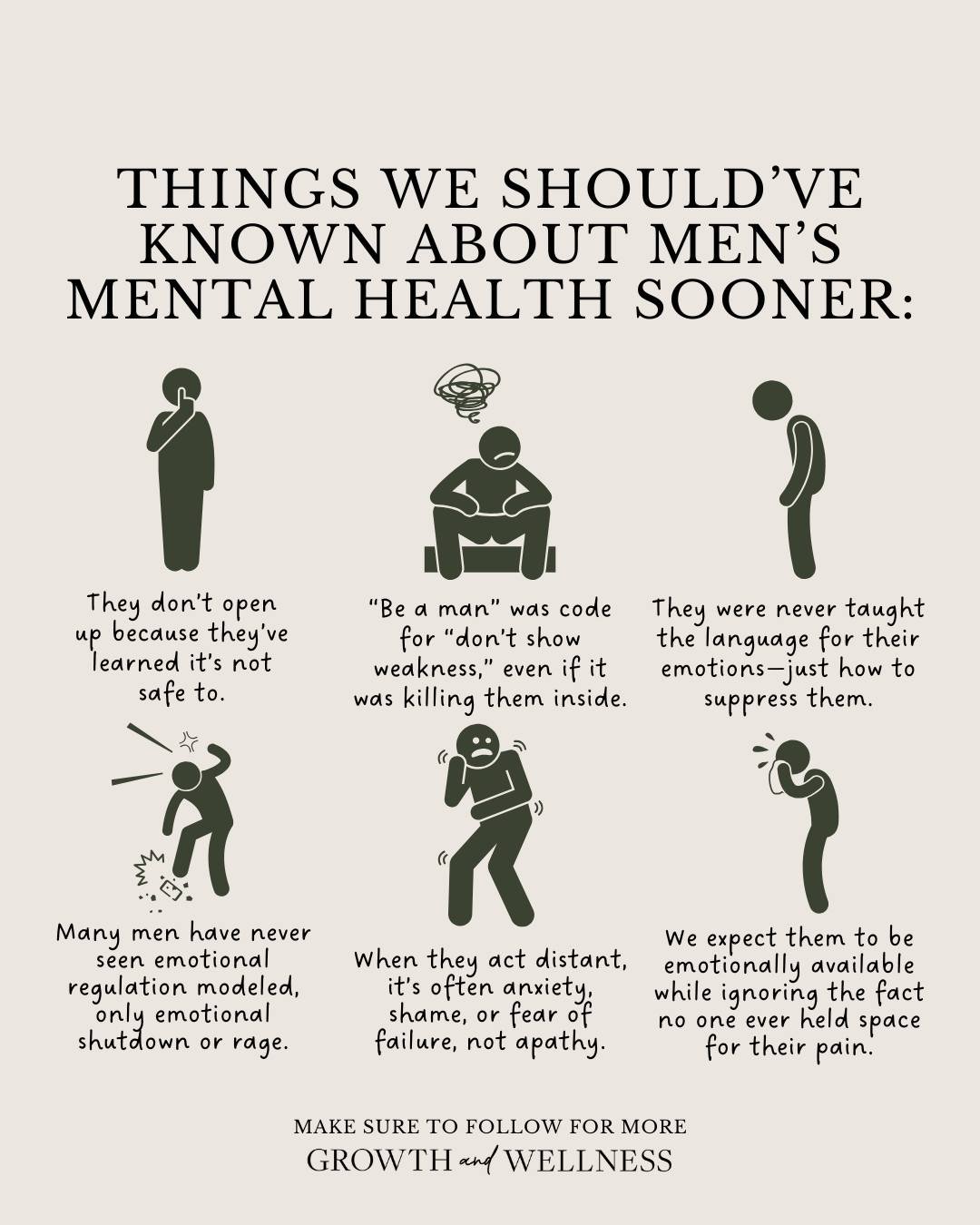 We ask them to open up&hellip; 
but forget no one ever taught them how.

We want them to be emotionally present&hellip;
but ignore the fact that most never had that modeled.

The truth?

Many men are carrying silent battles under the pressure to &ldq
