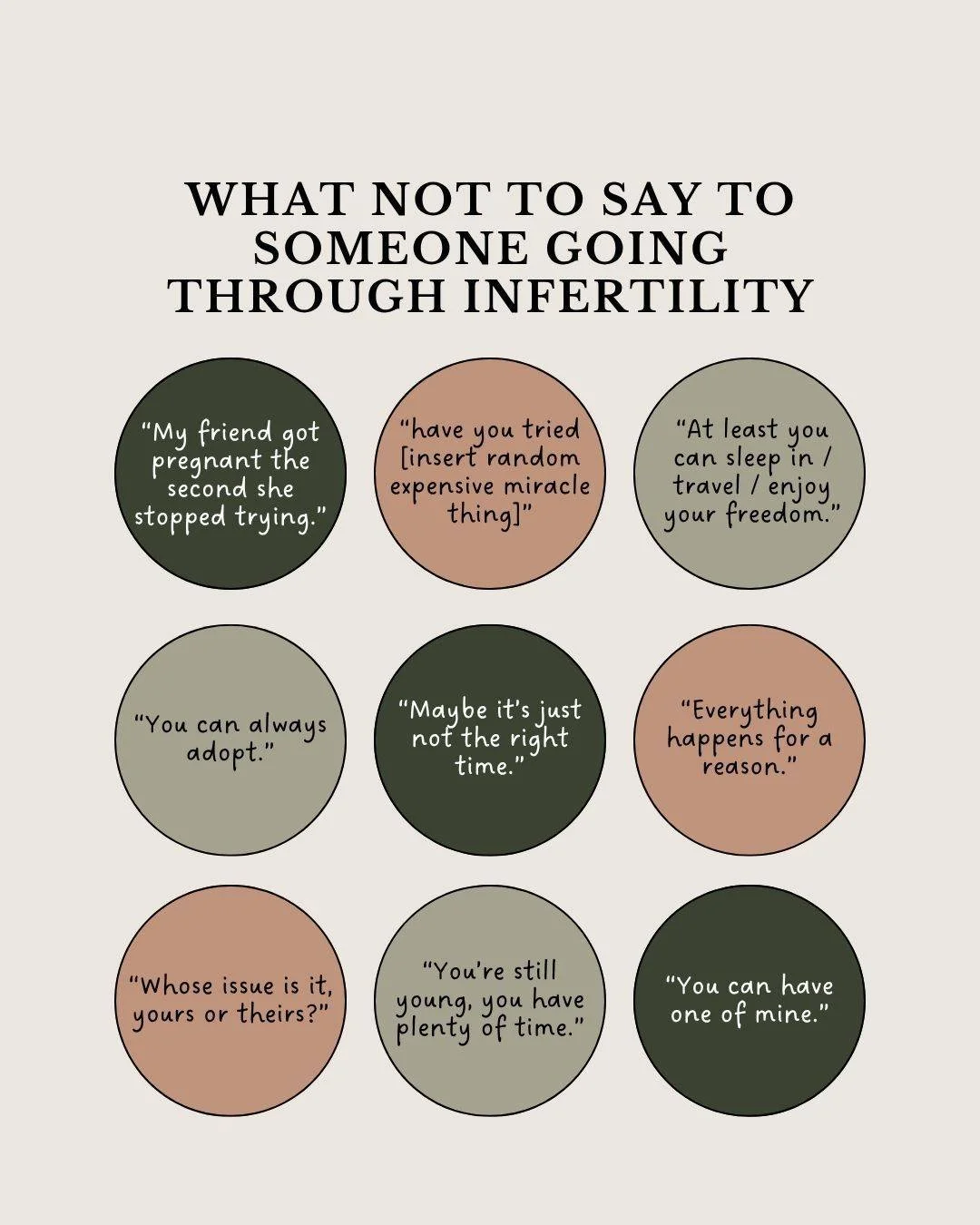 Infertility has a way of making people say the most deeply unhelpful things with a very confident face.

Most people mean well. Truly.

But meaning well does not always mean it lands well.

If someone you love is going through infertility, you do not