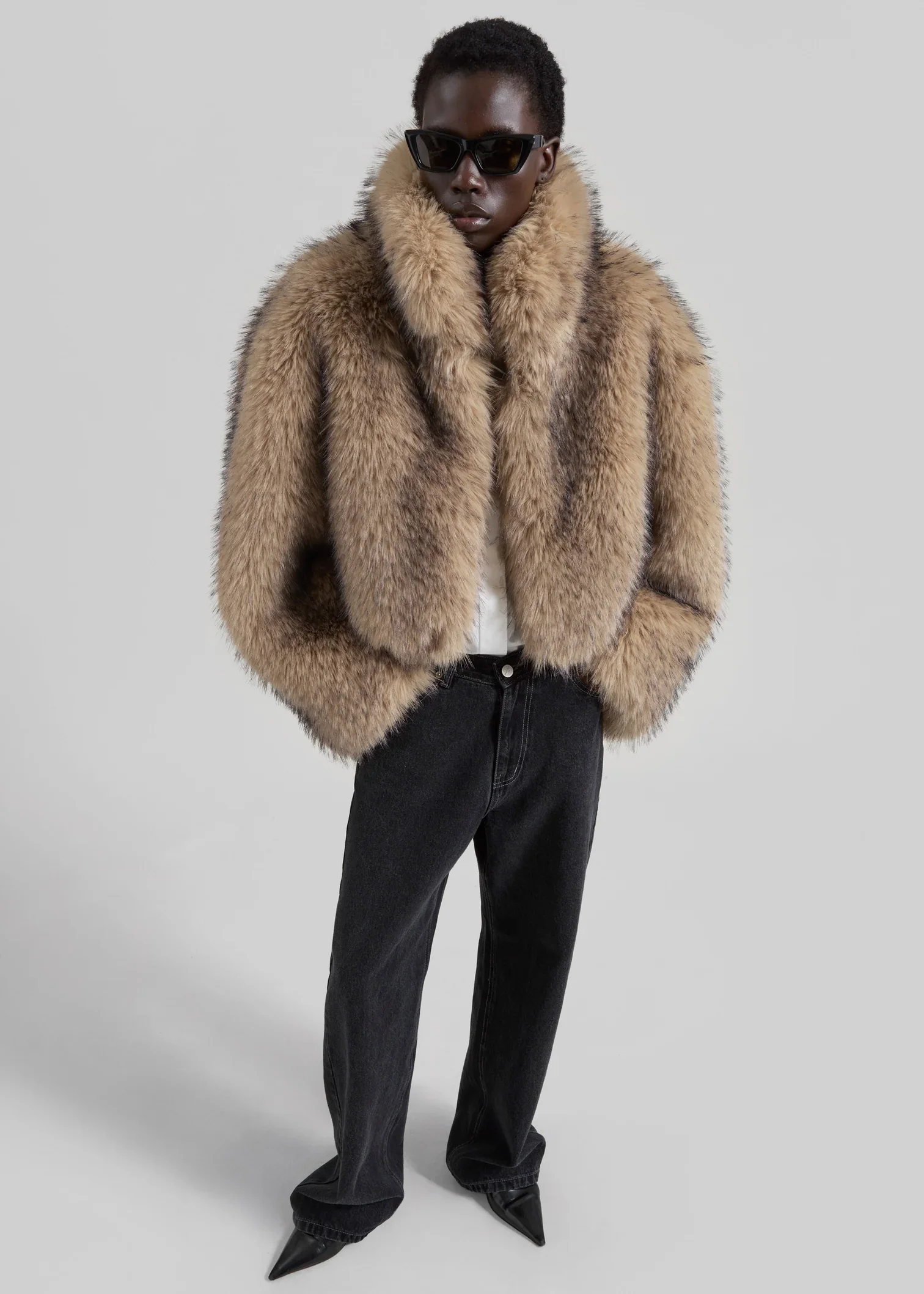 The Frankie Shop Faux-Fur Crop Jacket