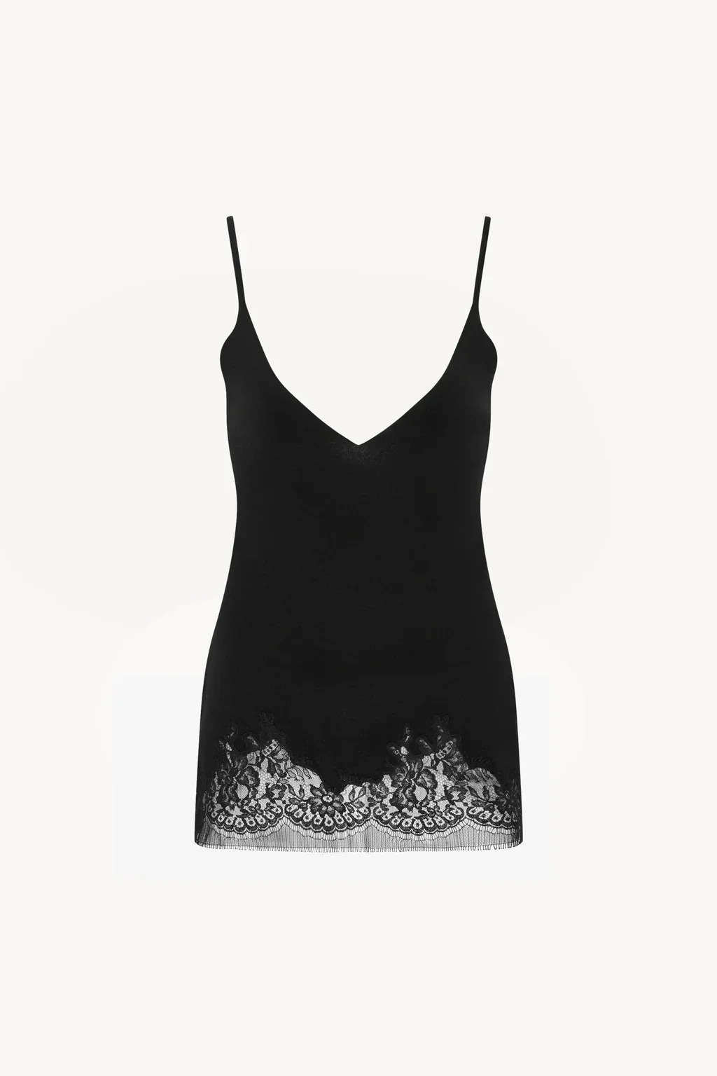 The Row Makka Lace-Trimmed Silk Top