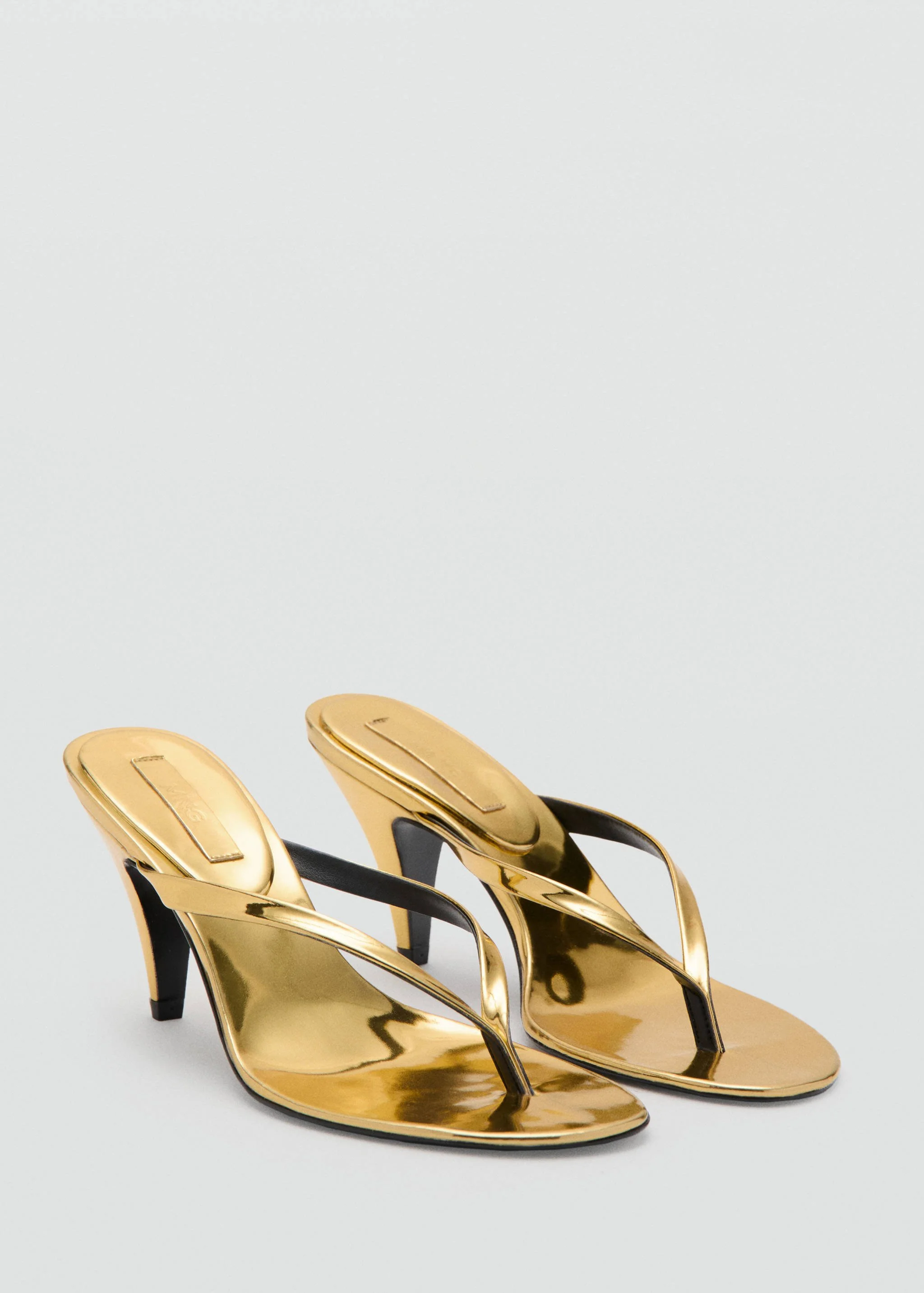 MANGO Metallic Sandal with Funnel Heel