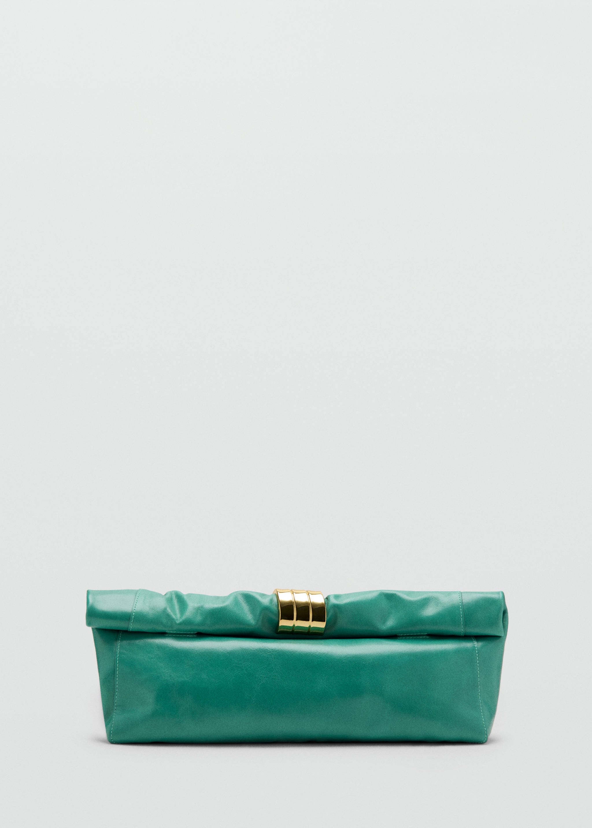 MANGO Leather Handbag with Metal Appliqué