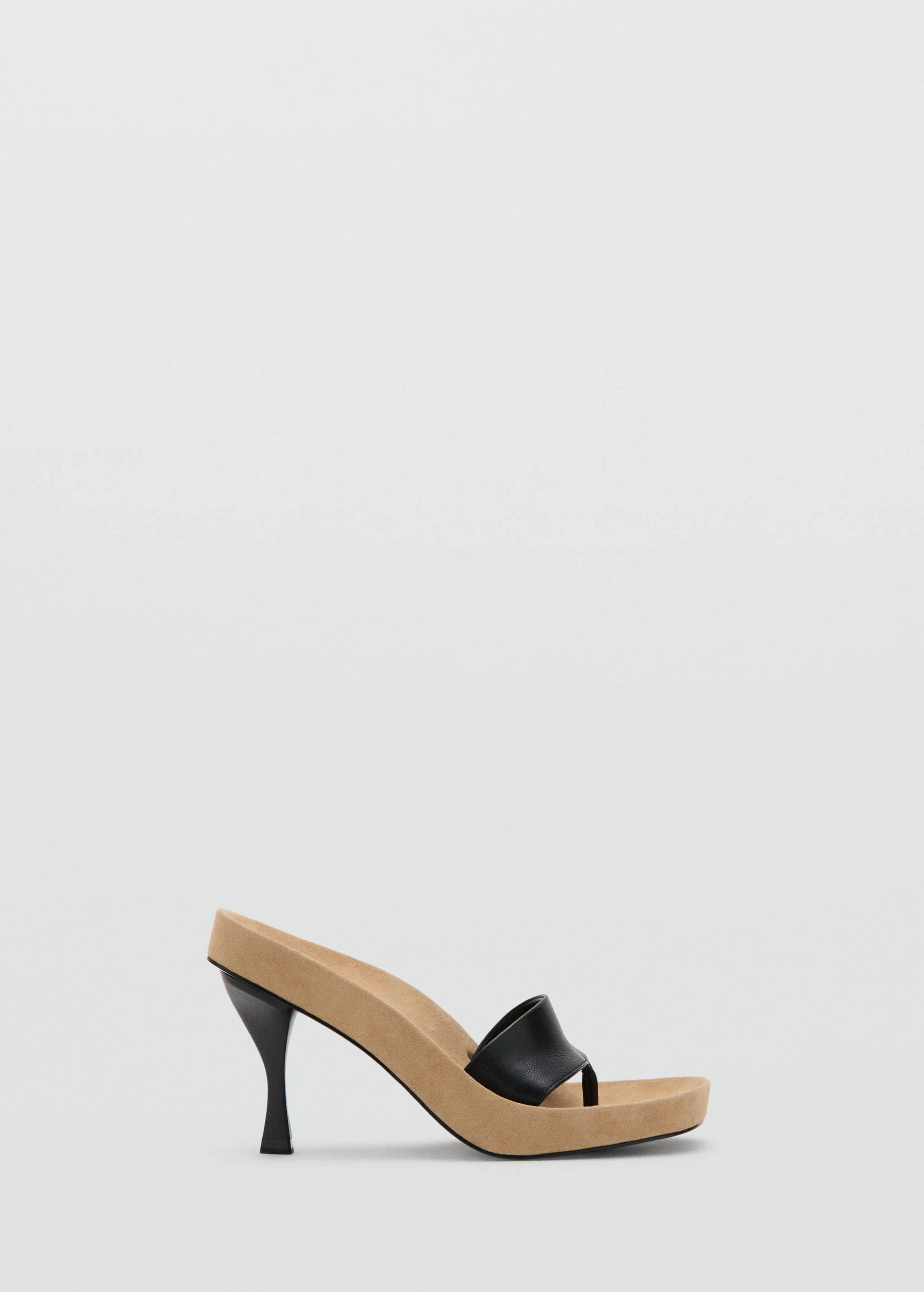 MANGO Mixed Leather Heeled Sandal