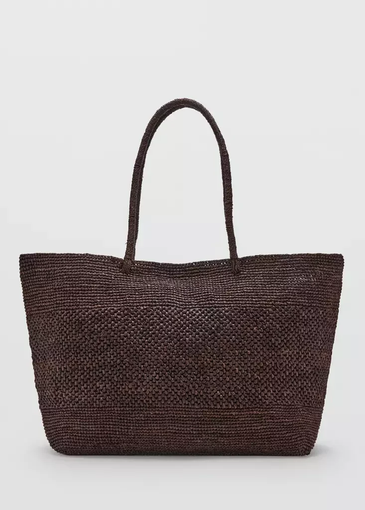 MANGO 100% raffia shopper bag