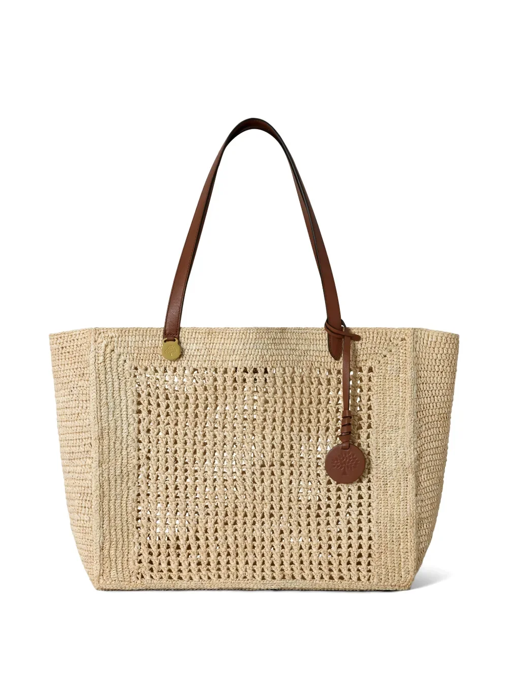Mulberry Crochet Raffia Tote Bag