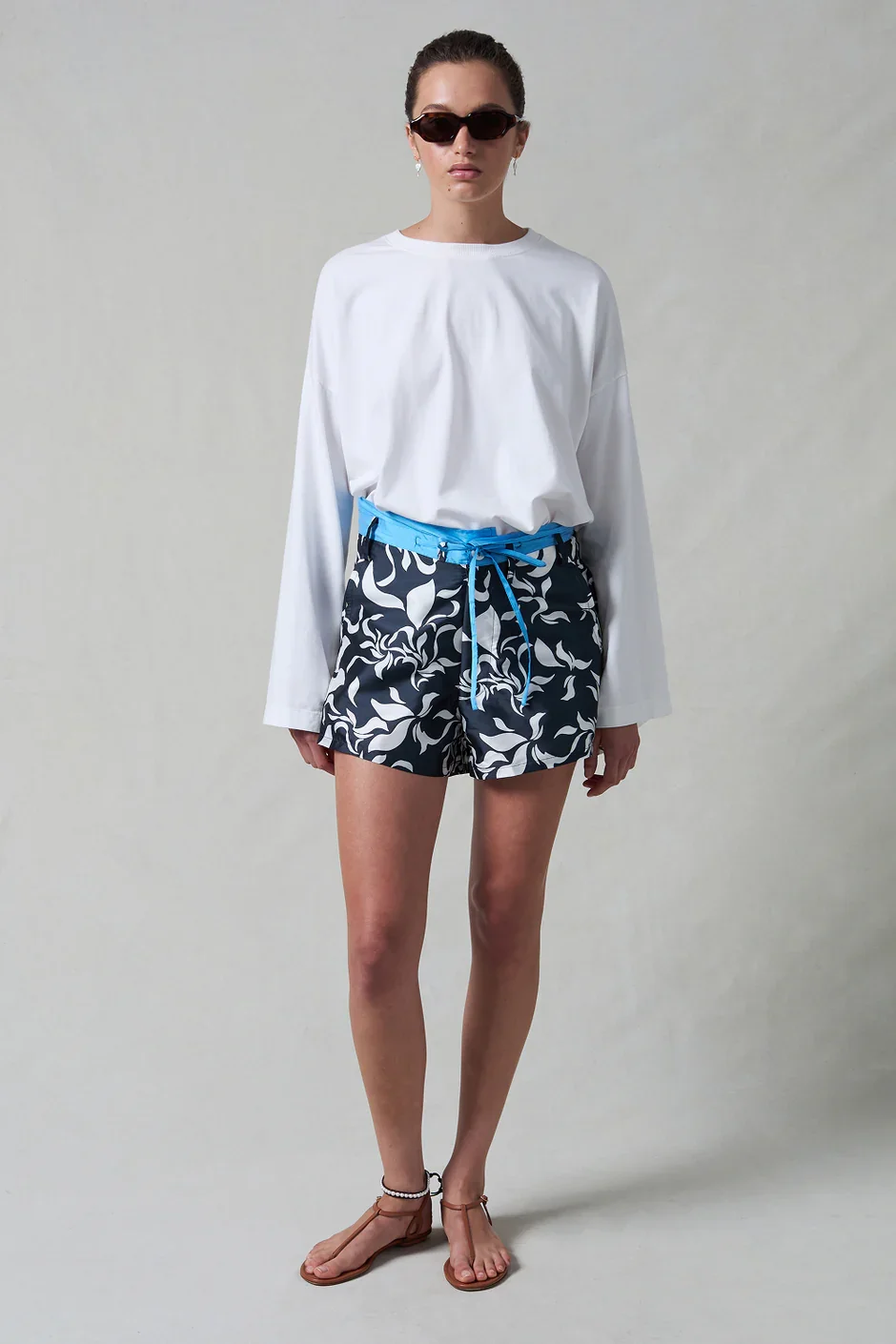 CHAN LUU Techno Taffeta Two Tone Short Kona Print