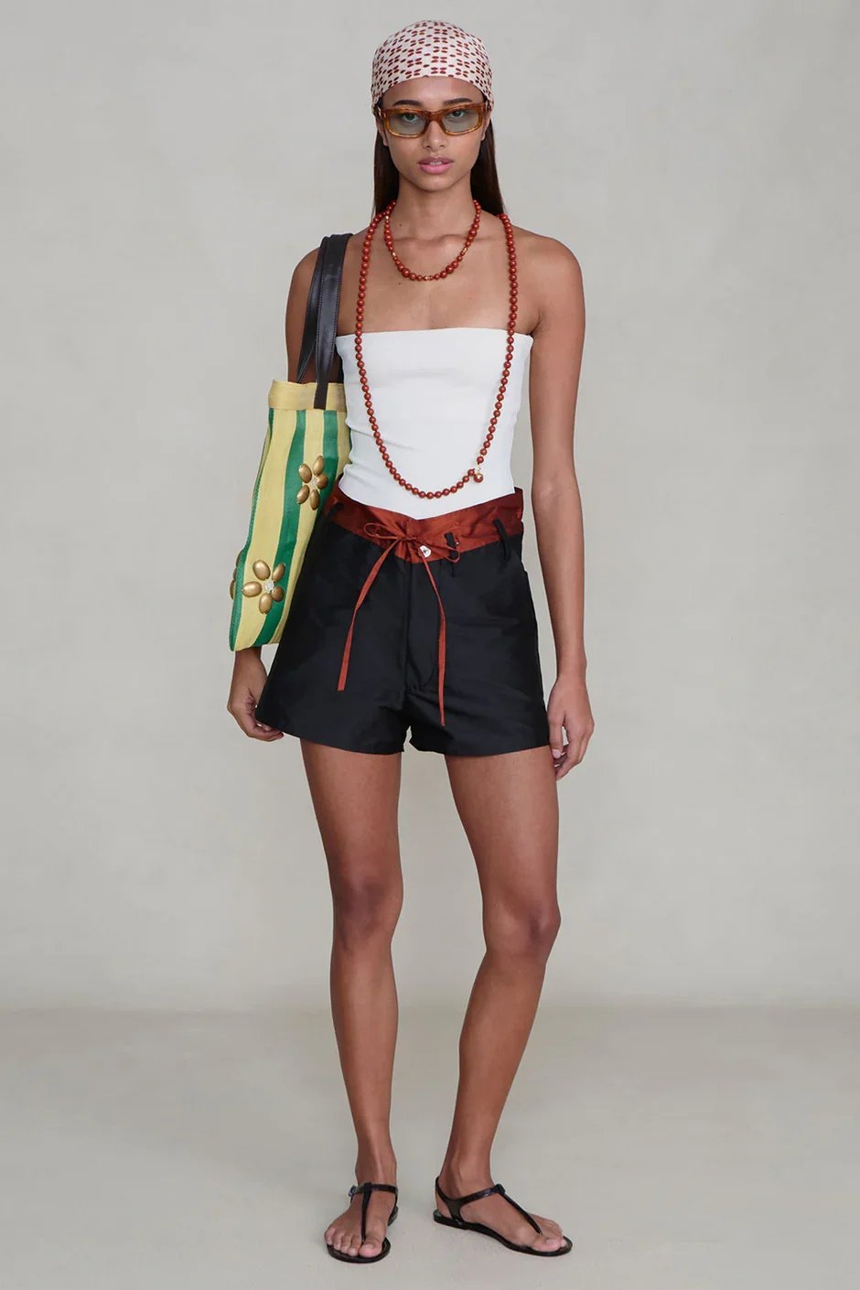 CHAN LUU Techno Taffeta Two Tone Short Black