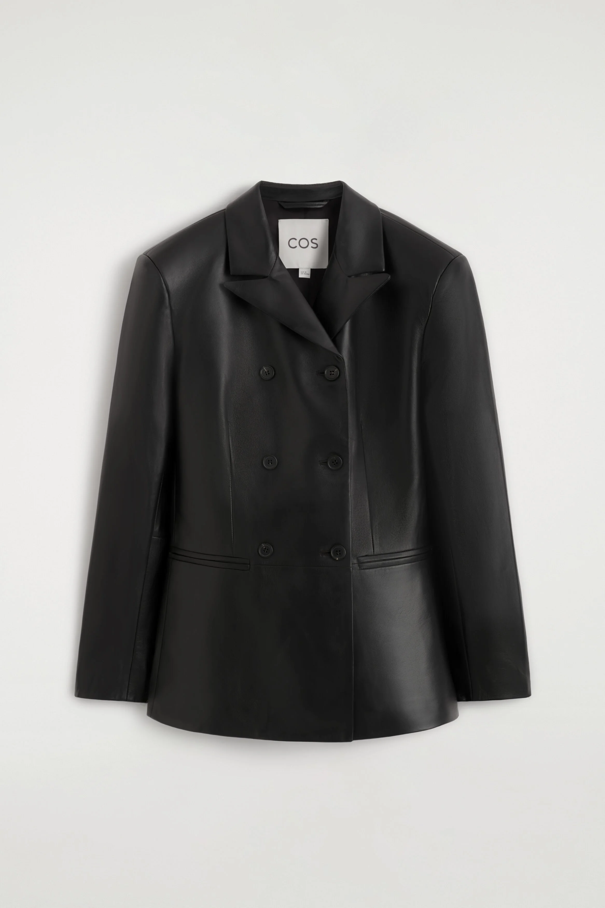 COS Leather Double-Breasted Blazer
