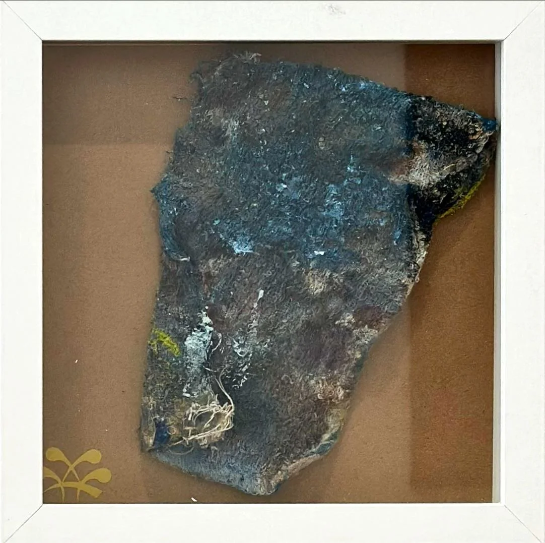 These process cloths—once functional studio tools—are preserved as artifacts of labor, process and conception. Their stains become accidental paintings, mapping the unseen strokes that shaped the larger works. They remind us that process is as sacred