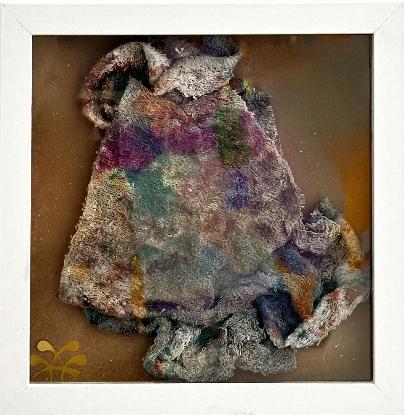 These process cloths—once functional studio tools—are preserved as artifacts of labor, process and conception. Their stains become accidental paintings, mapping the unseen strokes that shaped the larger works. They remind us that process is as sacred