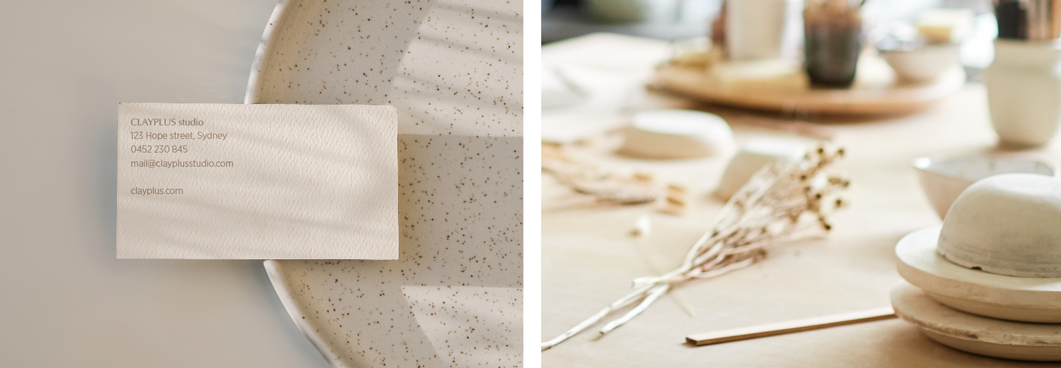 Clayplus studio stationery and ceramic work