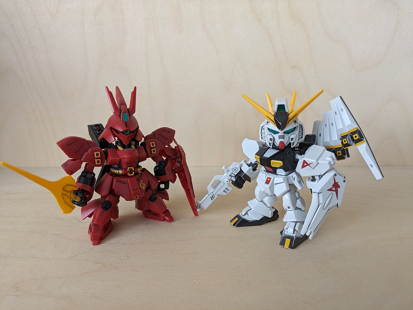 SD Sazabi and Nu Gundam