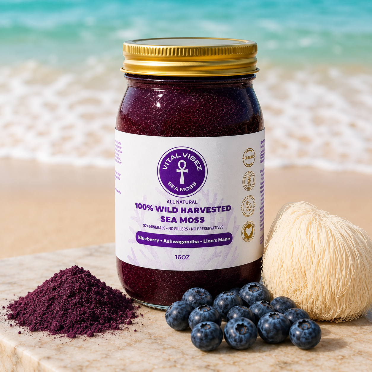 Blueberry + Ashwagandha + Lions Mane