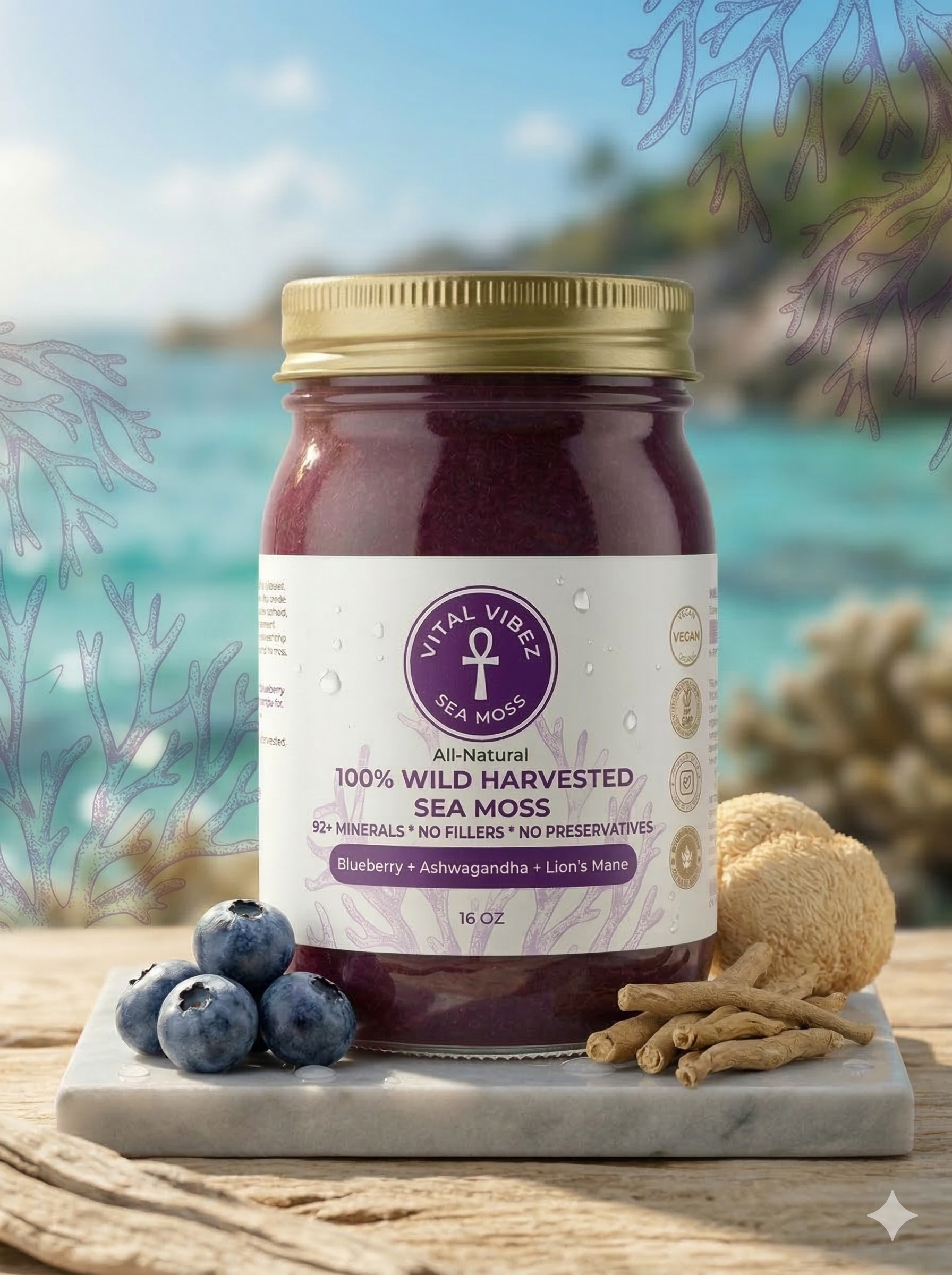 Blueberry + Ashwagandha + Lions Mane