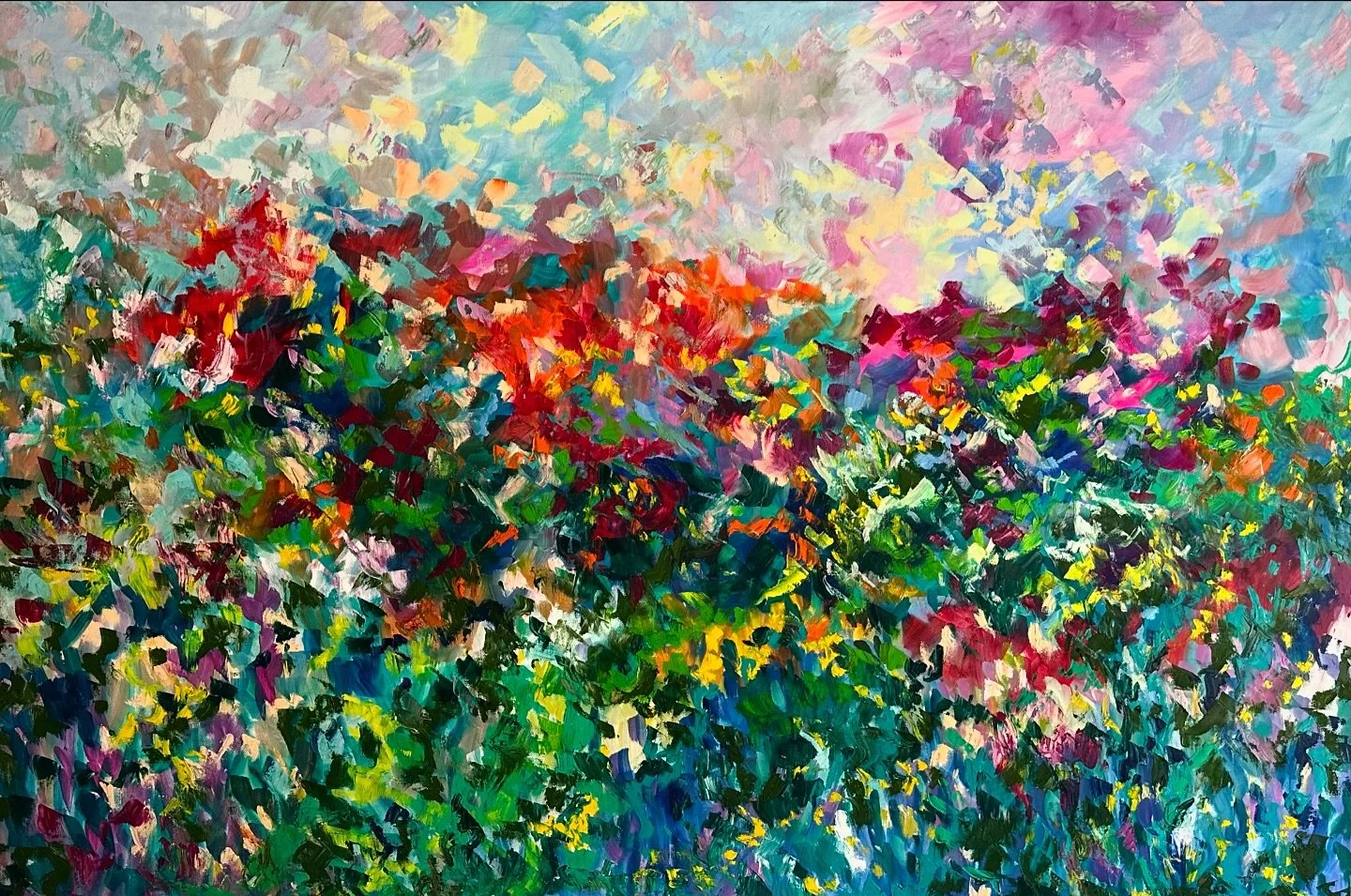 Loving some colour and movement… c’mon Spring! ✨✨
Is Bigger better?? Seeming so atm 😝
Loving the sense of freedom@and movement coming through me when I have more canvas to play with. 
Oil on Canvas 
1m x 1.5m
Unframed
$3850
Available