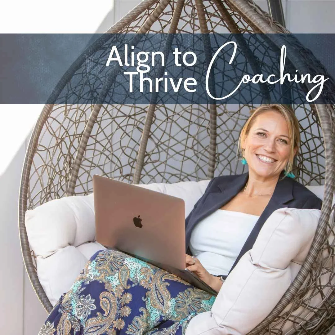 A smiling woman sitting at a desk with a laptop, a microphone, and a colorful tumbler, with the text 'Unpack Your Soul's Unique Blueprint' and three smaller images of charts or diagrams.