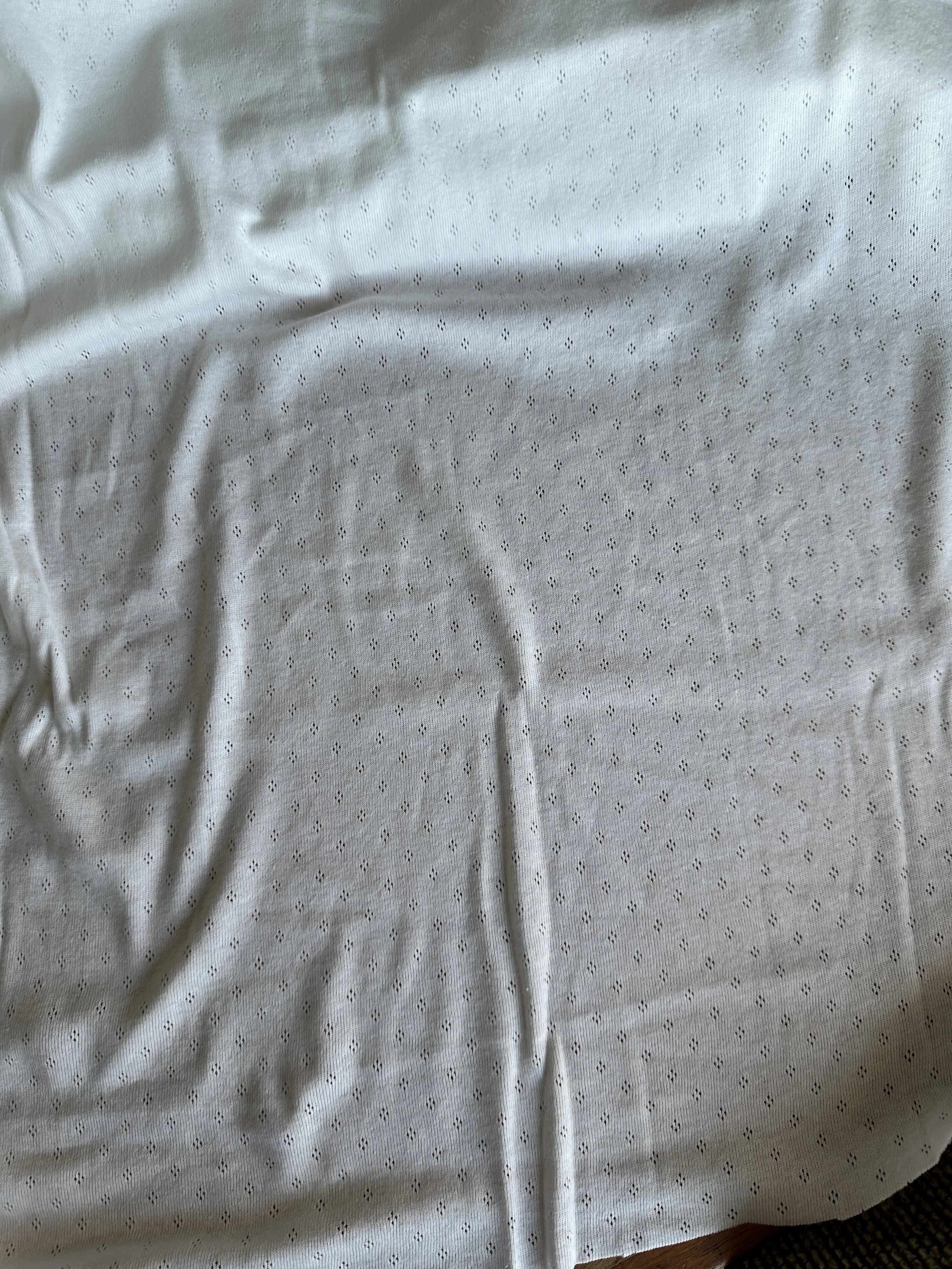 Cotton Pointelle - White