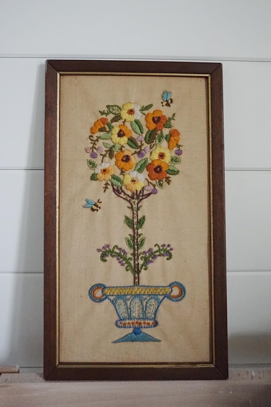 Vintage Embroidered Topiary