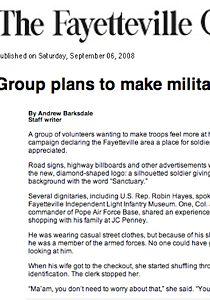 THE FAYETTEVILLE OBSERVER features Sanctuary / Fayetteville