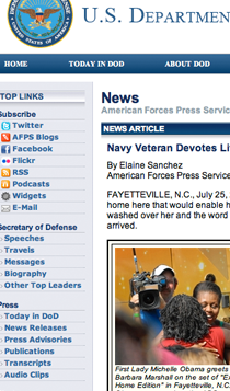 DEPARTMENT OF DEFENSE features Extreme Makeover &amp; Navy Vet