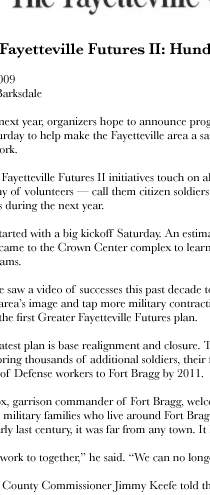 FAYETTEVILLE OBSERVER features Army’s Army
