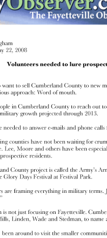 FAYETTEVILLE OBSERVER features Army’s Army