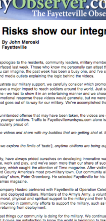 FAYETTEVILLE OBSERVER features Army’s Army