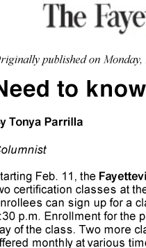 FAYETTEVILLE OBSERVER features Fayetteville