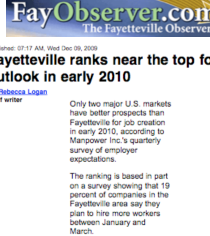 FAYETTEVILLE OBSERVER features Fayetteville