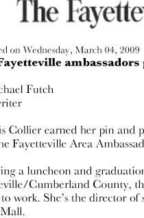 FAYETTEVILLE OBSERVER features Fayetteville