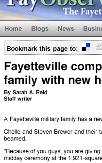 FAYETTEVILLE OBSERVER features Fayetteville